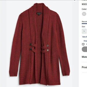 Fortune + Ivy | Raiden Tab Detail Cardigan | Burnt Orange | Size L
